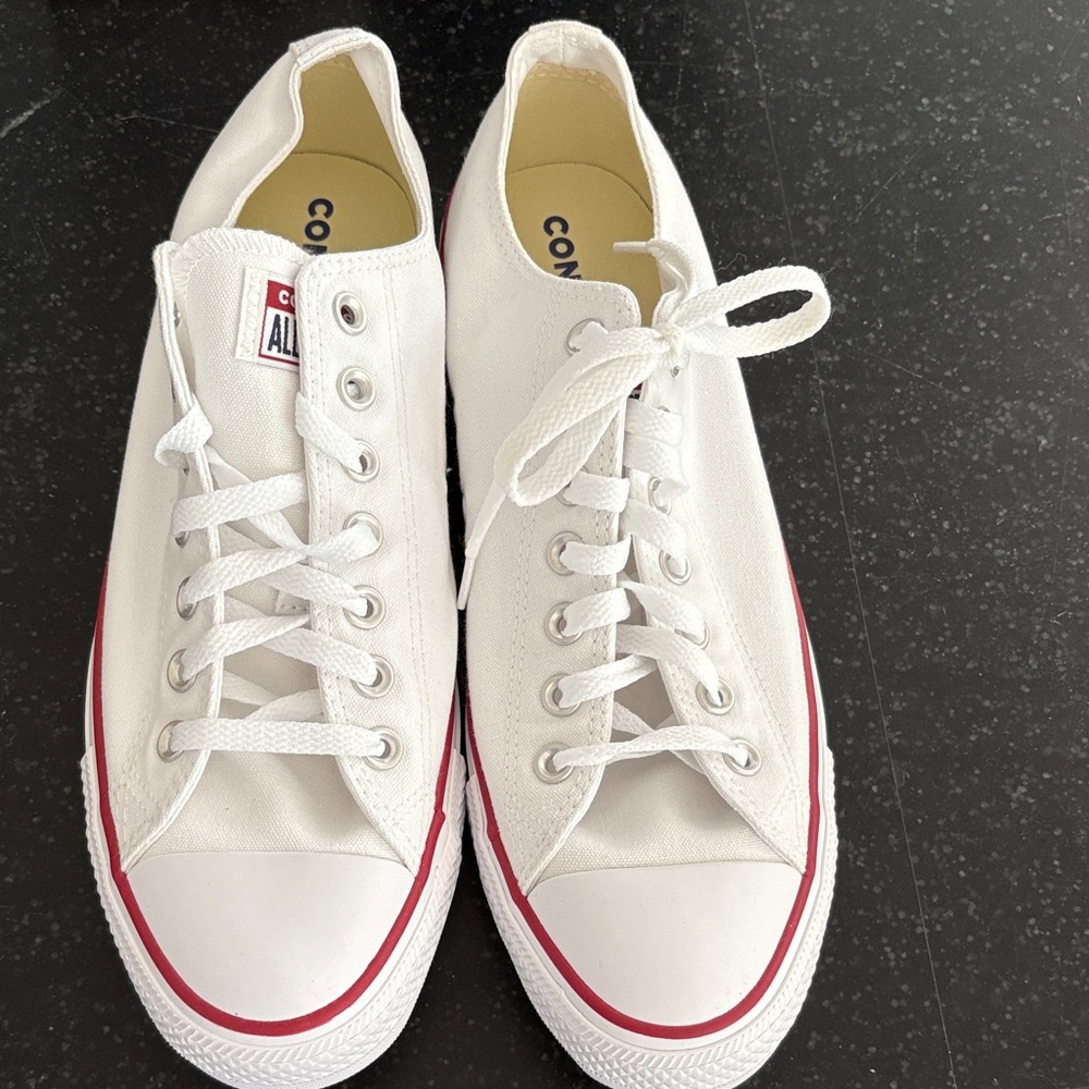 Converse All Star White with Red Trim Sneakers